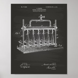 Bottle Filling Machine 1903 Patent Art Chalkboard Poster