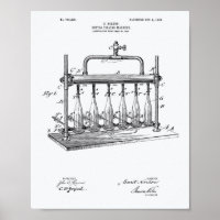 Bottle Filling Machine 1903 Patent Art White Paper