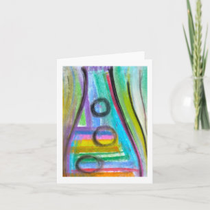 "Bottle Fizz" Note card, Pastel on paper painting Card