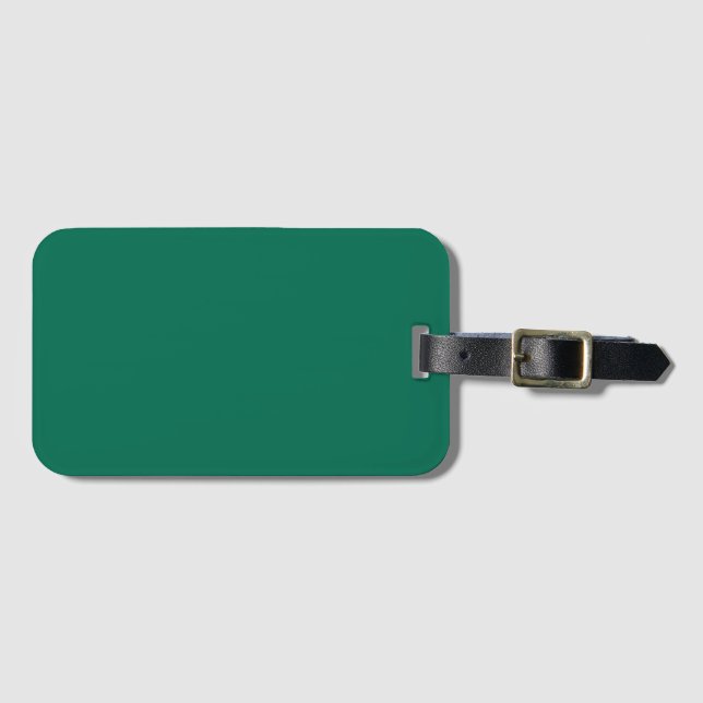 Bottle Green Solid Colour Luggage Tag (Front Horizontal)