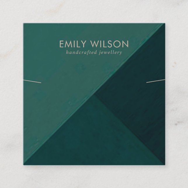 BOTTLE GREEN TRIANGLE NECKLACE BRACELET DISPLAY SQUARE BUSINESS CARD (Front)