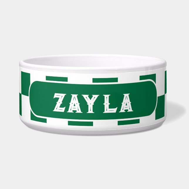 Bottle Green White Chequered Vintage Name (Front)