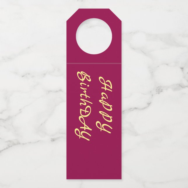 bottle hanger  -  Happy Birthday (Front)