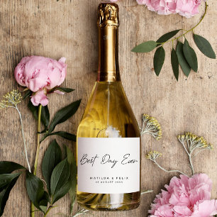Bottle Labels Wedding Best Day Ever Simple Label
