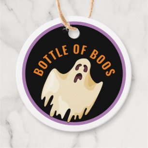 Bottle of Boos, Ghost Halloween Favour Tags