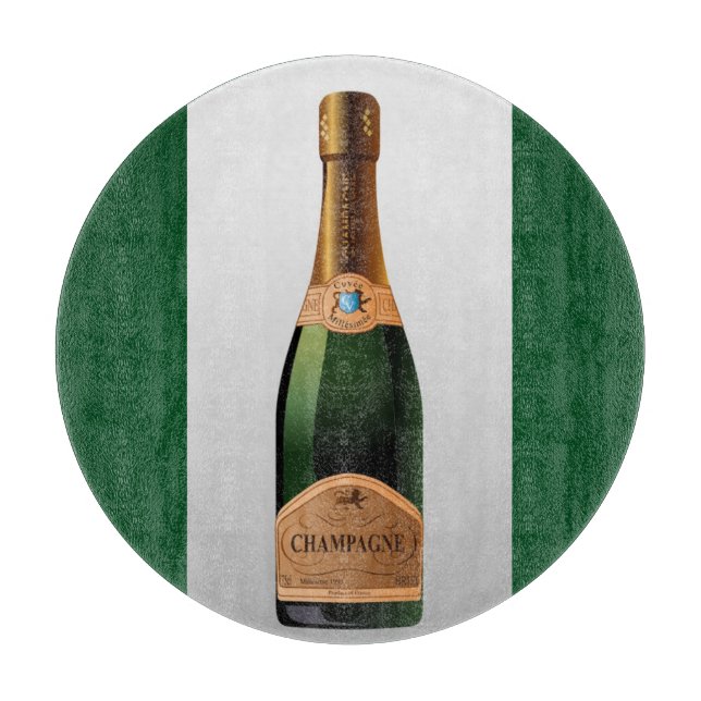 BOTTLE OF CHAMPAGNE CUTTING BOARD (Front)