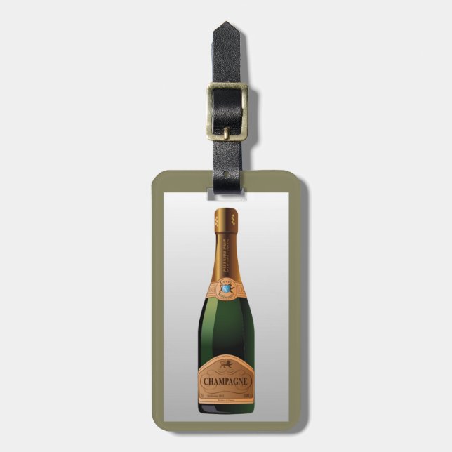 BOTTLE OF CHAMPAGNE LUGGAGE TAG (Front Vertical)