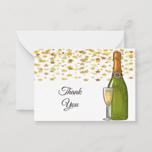 Bottle of Champagne Thank You Cards