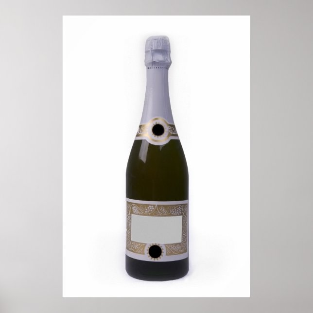 Bottle of Champagne with blank label Poster (Front)