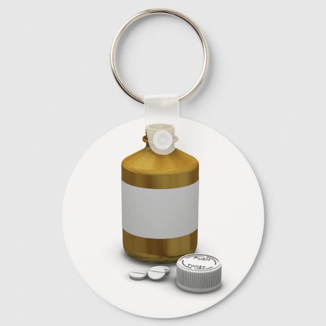 Bottle Of Tablets Keychain (Front)