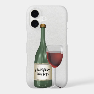 Bottle of wine and glass with quote
