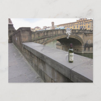 Bottle of Wine by the Ponte Santa Trinita Postcard