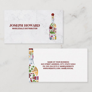 Bottle of Wine Composition Business Card