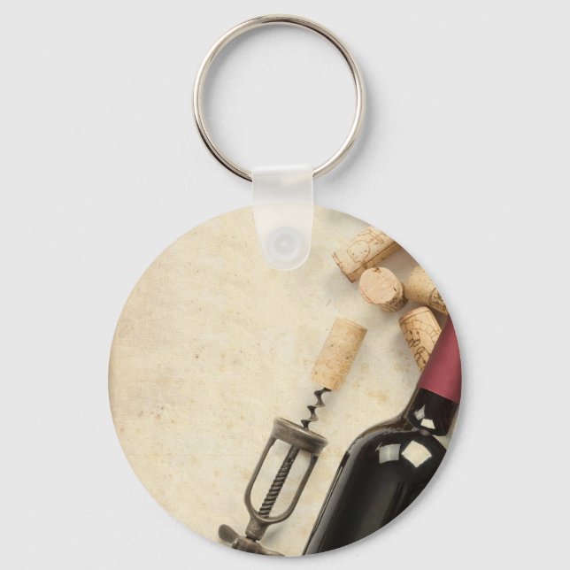 Bottle of Wine Key Ring (Front)