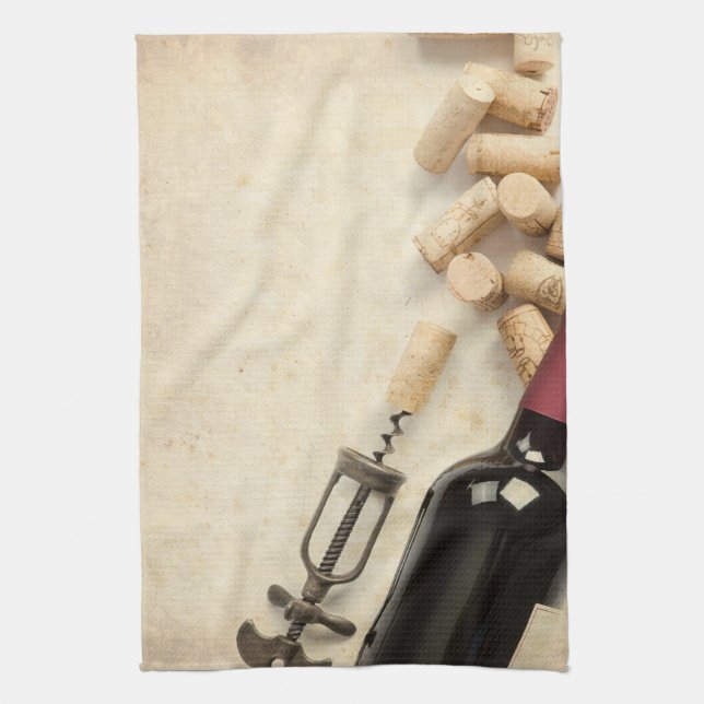 Bottle of Wine Tea Towel (Vertical)