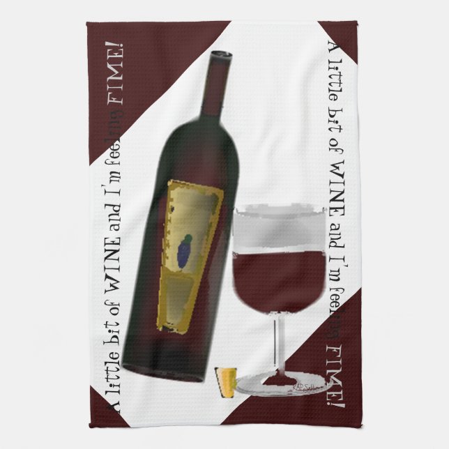 Bottle of Wine Tea Towel (Vertical)