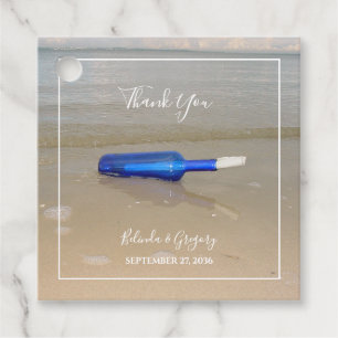 Bottle On Beach Sand Wedding Favour Tags