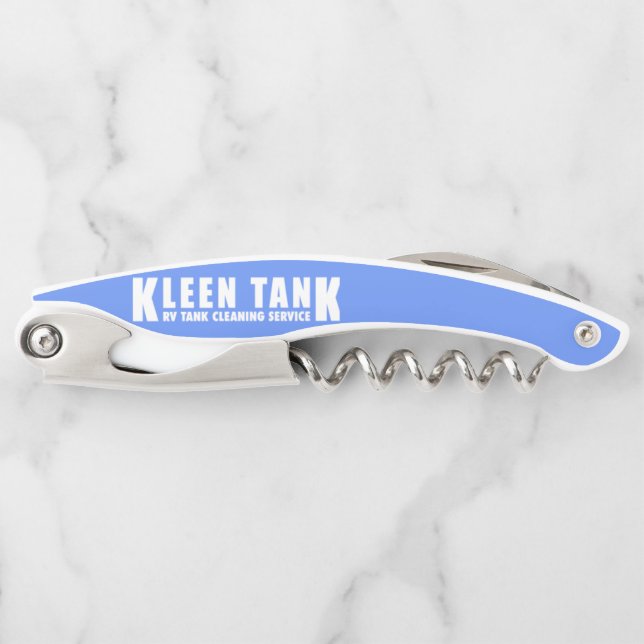 Bottle Opener Blue with White Letters (Front)