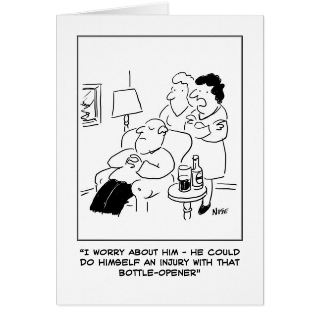 Bottle opener injury cartoon (Front)