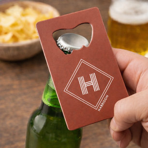 Bottle Opener Stylish Geometric Initial Monogram