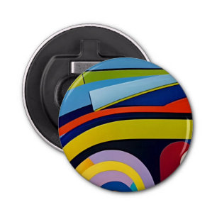 Bottle opener with colorful modern digital art