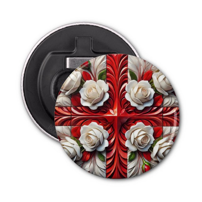 Bottle opener with English Roses Design (Front)