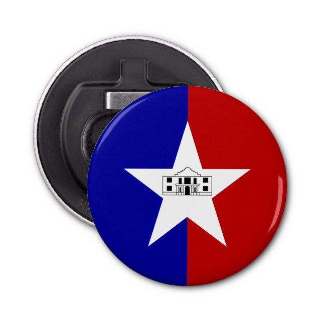 Bottle opener with Flag of San Antonio (Front)