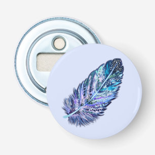 Bottle Opener with Glitter Feather