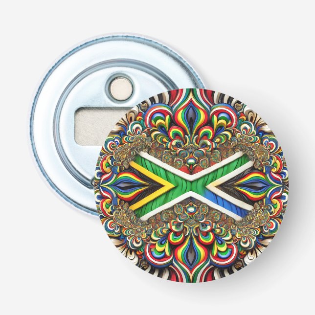 Bottle opener with South African Colours Design (Front)