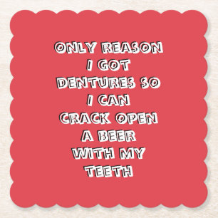 Bottle Opening Teeth Paper Coaster