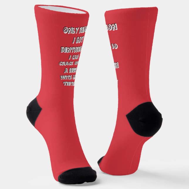 Bottle Opening Teeth T-Shirt Socks (Angled)