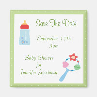 Bottle & Rattle Save The Date Baby Shower