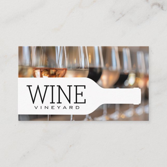 Bottle Silhouette | Wine Tasting Collection Business Card (Front)