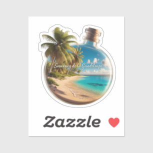 Bottle Souvenir Guadeloupe: Tropical Beach