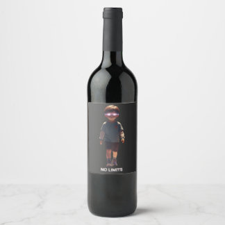 Bottle with NO LIMITS  Wine Label