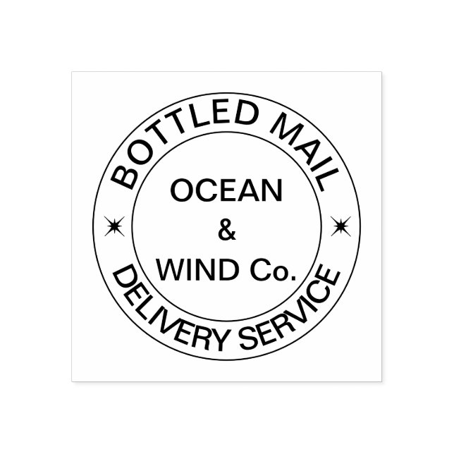 Bottled Mail Delivery Service funny customisable Rubber Stamp (Imprint)