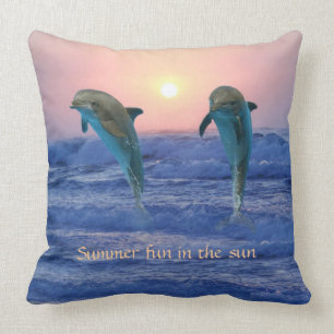 Bottlenose Dolphin at Sunrise Cushion