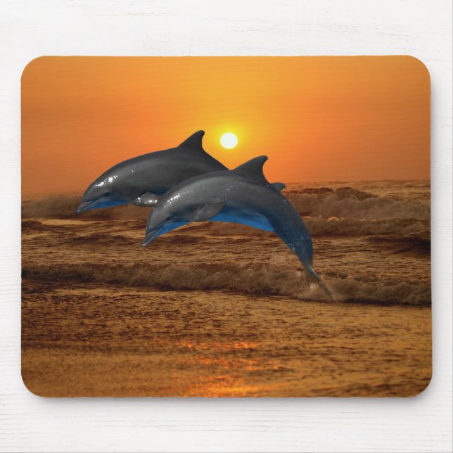 Bottlenose Dolphin at Sunset Mouse Pad (Front)