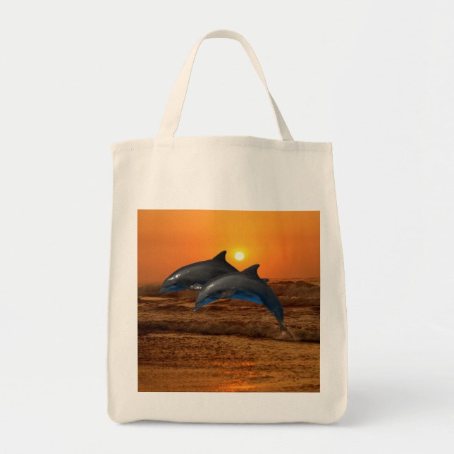 Bottlenose Dolphin at Sunset Tote Bag (Front)