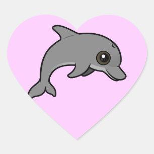 Bottlenose Dolphin Heart Sticker