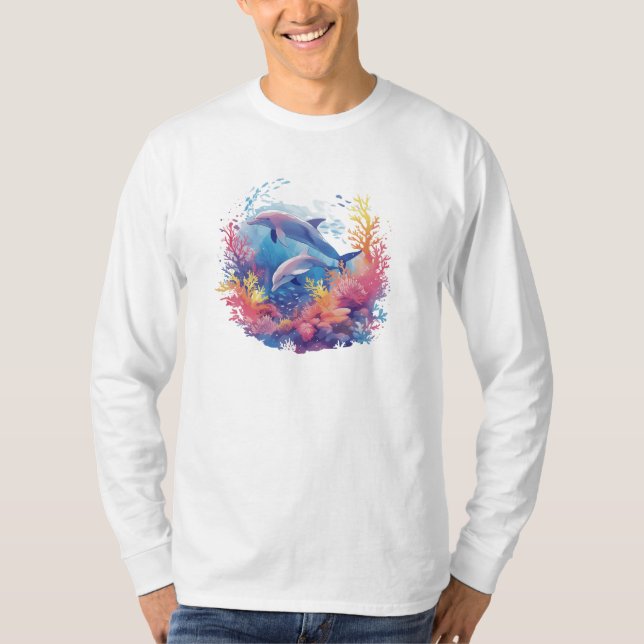Bottlenose Dolphin Long T-Shirt (Front)