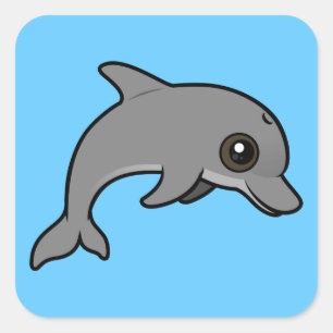 Bottlenose Dolphin Square Sticker