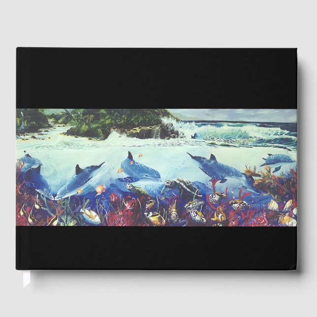 Bottlenose Dolphins Ocean Fish Guest Book (Front)