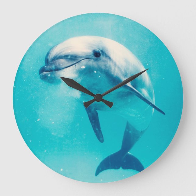 Bottlenosed Dolphin Underwater Large Clock (Front)