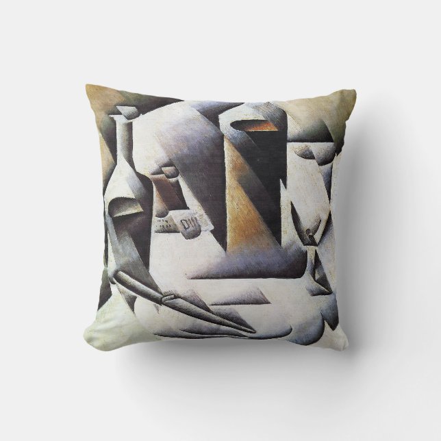 Bottles and Knife, by Juan Gris Cushion (Front)