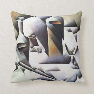 Bottles and Knife, by Juan Gris Cushion