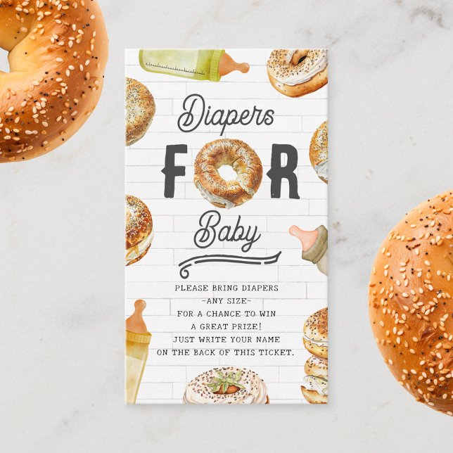 Bottles & Bagels Baby Shower Brunch Diaper Raffle Enclosure Card (Creator Uploaded)