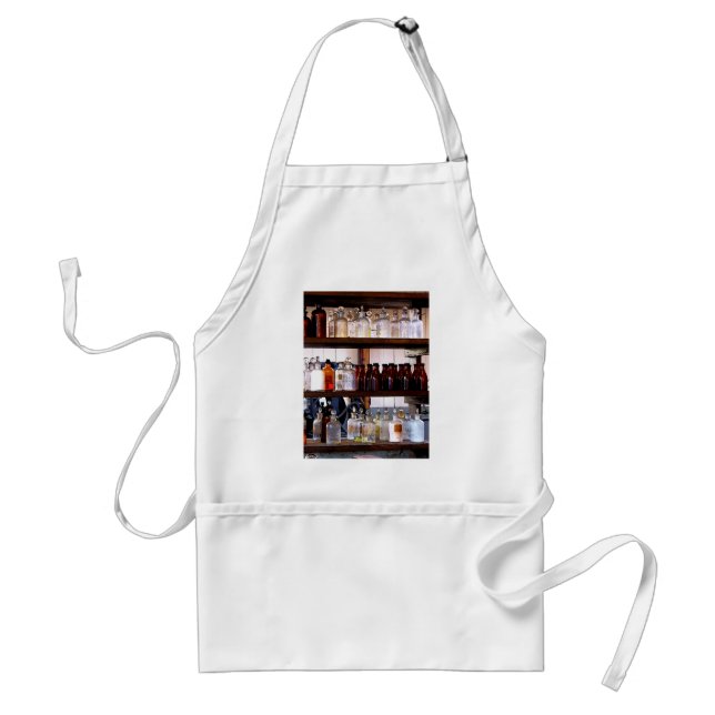 Bottles of Chemicals on Shelves Standard Apron (Front)