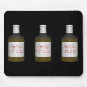 Bottles of magic potion. mouse pad