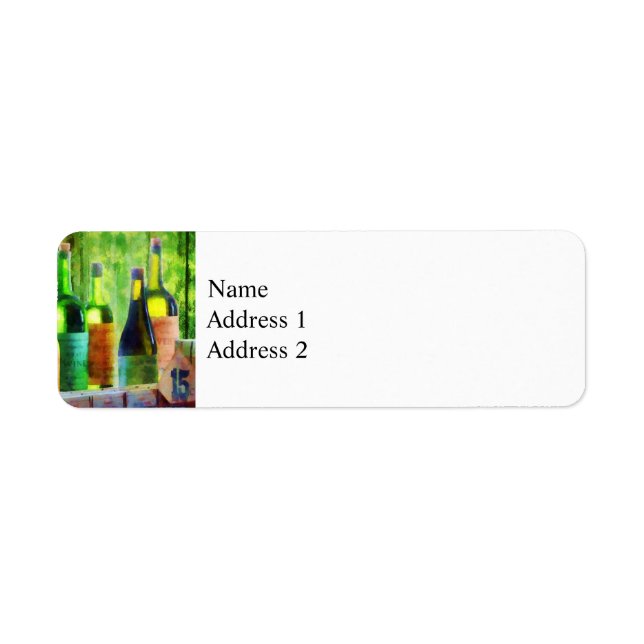 Bottles of Wine Near Window Return Address Label (Front)